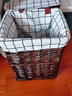 宜然家居 藤编脏衣篮 带盖脏衣服收纳筐脏衣篓洗衣篮 咖色筐+大方格里布 小号 实拍图