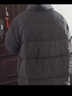 艾莱依羽绒服女款时尚围巾牛角扣中长款防风保暖冬季外套 炭黑 L 实拍图
