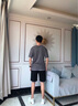 花花公子【两件套】短袖t恤男士套装衣服短裤子休闲裤五分裤夏季半袖男装T 灰色 L 实拍图