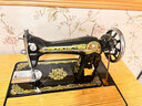 蝴蝶牌（BUTTERFLY）正宗上海蝴蝶牌老式缝纫机脚踏式手动飞人裁缝机头可电动吃厚衣车 黑蝴蝶+黄色台板+铸铁机架+电机 实拍图
