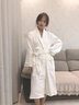 欣美舒纯棉睡袍浴袍毛巾料温泉长款秋冬男女士成人情侣浴衣酒店大码长款 白色-纯棉-毛巾料 L 【适合178cm以下180斤以内】 实拍图