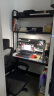 蓝皙电脑桌台式家用书桌简约钢化玻璃书桌书架组合一体办公学习桌子 【单桌】黑面+黑架 100*50*75cm 实拍图