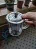 金灶（KAMJOVE）加厚玻璃泡茶壶飘逸杯茶壶不锈钢过滤内胆茶壶办公室茶具花茶壶 A-01（350ml）搭配茶杯2个装 实拍图