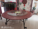 诺必隆折叠餐桌家用小户型伸缩吃饭桌子酒店饭店可选转盘移动大圆桌 2.0米桌子+1.4米钢化玻璃转盘 实拍图