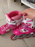 拓呈溜冰鞋儿童全套装成人男女小孩旱冰鞋滑冰鞋轮滑鞋直排轮初学者 粉色不闪+配件 M （适合鞋码32-36码）适合脚长20-23CM 实拍图