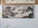 酣墨香客厅装饰画新中式挂画山水画办公室画沙发背景画风景画靠山图壁画 AM101【海纳百川】 140x60cm 黑框(铝合金框+油画布) 实拍图