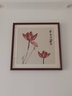 紫腾随轩齐白石装饰画新中式客厅背景墙面挂画卧室饭厅餐厅水墨虾壁画 荷花A款 60*60cm红木色实木框 实拍图