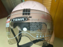 摩托立方（MOTOCUBE）3C认证101-2S电动车头盔女夏季半盔男摩托车安全帽 樱桃粉+咖短 实拍图
