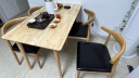 爱必居全实木餐桌家用吃饭桌子餐桌椅组合原木色 120*70单桌+4把牛角椅 实拍图