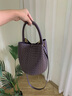 viney斜挎包包女包牛皮水桶包编织包大容量生日新年礼物送女友老婆 【香芋紫】实用高档洋气手提包 百搭通勤时尚中年妈妈包 实拍图