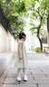 幼歌（YOUGE）宝宝2024新中式江南无袖连衣裙夏季新款超好看女童裙子 小草绿宝宝款 100 cm 实拍图