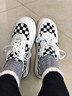 回力小白鞋女百搭棋盘格帆布鞋女厚底女鞋2025年冬季新款休闲鞋轻便鞋 白黑色 35 实拍图