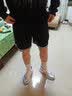 柯菲沃排扣裤男夏季全开秒脱篮球裤子男宽松大码直筒学生运动训练裤男 稳过-W24黑色+短裤黑色 XS(建议体重65-80斤) 实拍图
