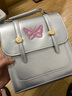 瑜品佳 双肩包女包复古 小众通勤轻便多功能学生背包女手提学院风斜挎包 小香风背包【银色】 实拍图