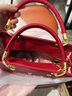 袋鼠（KANGAROO）红色包包女包2024七夕手提包单肩斜挎包新娘包戴妃包时尚洋气 红色 实拍图