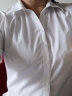 佐马仕（ZUOMASHI）短袖衬衫女 夏季白色修身职业装V领商务正装衬衣女工装酒店工作服 纯白色V领短袖 XL/38 实拍图