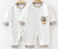 翘脚鸭婴儿衣服新生儿连体衣秋冬季春款哈衣爬服满月宝宝内衣纯棉刚出生 灰白小树懒【2件套】（四季款） 59cm (建议0-3个月) 实拍图