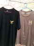 雾卡【2件装】t恤男短袖圆领棉大码宽松印花男t恤夏天半截打底t衫 套餐8:金M卡其+金鹰铁灰 XL (130-150斤内) 实拍图
