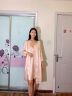 达芬奇密码仿真丝睡衣女士吊带睡裙仿丝绸冰丝睡袍两件套送女友生日礼物实用 912#柔粉 均码 实拍图