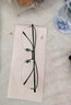 目匠纯钛近视眼镜男半框 防辐射眼镜框男女款超轻商务加宽大脸眼镜架 62307-经典黑 免费配镜（1.56非球面镜片） 实拍图
