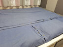 黄河口老粗布四件套纯棉全棉加厚纯色条纹方格被套床单四件套 家纺床上四件套 藏蓝色 1.8/2.0米床四件套/被套2.0*2.3 实拍图