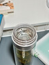 鸿迪速开双层玻璃杯单手一键开盖茶水分离泡茶杯男女士办公室车载水杯 银色【破损包赔】 360ml 实拍图