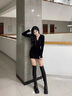 斤慕春秋穿搭一整套2025新款大衣内搭黑色针织连衣裙子女秋冬包臀短裙 御姐包臀连衣裙M码建议95-110斤 实拍图