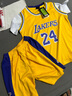 嗳京依（AIJINGYI）儿童篮球服套装短袖表演服运动球衣速干 24号黄短袖套装 M(130-140CM,23-27KG) 实拍图