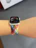 BHO【单圈编织】适用苹果手表表带apple iwatch s10/s11表带s9/se3/2单圈编织表带s8/7女士男生款 彩虹版色（黑色连接器） 44/45/46表盘L【腕围186-200mm】 实拍图