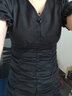 独束大码女装 腰部松紧抽褶设计 辣妹甜酷短款牛仔连衣裙女夏新款 黑色 M 实拍图