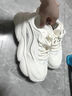 安踏关晓彤同款喵喵鞋丨休闲鞋女鞋软底革面猫爪厚底增高老爹运动鞋子 【革面】白/银-1 40 实拍图