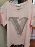 莎妮朵罗大码女装胖妹妹夏装新品胖人显瘦款烫钻遮肚T恤16817 粉色-预售3天发货 L 建议90-115斤穿着 实拍图