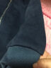 清雅若兰中长款卫衣女加绒加厚上衣春秋新款百搭休闲中年显瘦连帽开衫外套 蓝色-加绒 2XL 实拍图