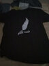 楠子汉夏季韩版男士T恤男短袖圆领修身体恤半袖衣服男装打底衫潮流上衣 短袖羽毛-黑色 XL 实拍图