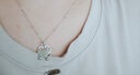 红妆诺  925银平安锁项链女轻奢小众锁骨链吊坠新年情人节礼物送老婆 和田玉水钻平安锁颈链L2229 【礼盒+证书】 实拍图