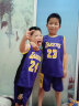 儿童篮球服套装24号23男女童学生幼儿园运动训练服背心 科比紫色24号套装（送手环） 儿童S码（身高120-130cm） 晒单实拍图