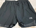 李宁（LI-NING）运动短裤男夏季透气沙滩裤防尴尬裤跑步五分裤假两件二合一裤子 黑色【内衬保护+径深口袋】 L 实拍图