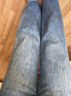 真维斯（Jeanswest）复古蓝阔腿牛仔裤女款秋冬新款高腰垂感直筒宽松小个子拖地裤子女 复古蓝长裤【加绒】 S 实拍图