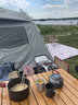 烧烤世家（e-Rover）火狐户外双头炉具 野炊卡式炉露营装备全套火锅烤盘燃气灶烧烤炉 【推荐】火狐小烤盘全家福【红】 实拍图