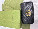 GUCCI古驰GG Marmont系列Supermini女士手袋绗缝链条斜挎包[礼物] 黑色 均码 晒单实拍图