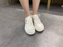 回力女鞋女士板鞋休闲鞋子女新款2025冬季透气大头学生百搭小白鞋 米色 35 实拍图