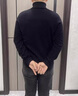 皮尔卡丹（pierre cardin）羊毛衫男纯羊毛高领毛衣中青年秋冬保暖长袖针织衫 黑色 常规 XL （建议135到155斤左右） 实拍图