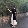 拉夏贝尔（La Chapelle）新中式国风连衣裙子夏天女装2024夏季新款短袖半身裙两件套装裙子 黑白水墨款 L 105-115斤 晒单实拍图