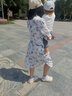 李宁运动卫裤女新款灰色棉感舒适秋冬季大码休闲训练裤子束脚针织卫裤 浅灰花 M 实拍图