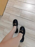 ZHR真牛皮乐福鞋法式单鞋女鞋软底不臭脚秋季鞋子女新款英伦小皮鞋女 黑色【蝴蝶款】 35 实拍图