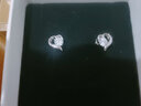 圣雅罗999足银耳钉女韩版心形耳环时尚首饰品耳坠生日礼物送女朋友 银耳钉 一对 白锆 实拍图