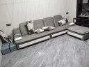 宣听布艺沙发脚踏组合中小户型布艺实木框架现代时尚简约客厅家具 【乳胶版直排四人位】3米+脚踏 实拍图