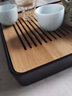 清淤坊 家用简约功夫茶具茶盘储水密胺干泡小号茶台日式竹制旅行托盘 大正方黑茶盘28*28*4CM 实拍图