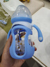 欧贝妮（oberni)婴儿奶瓶玻璃防胀气新生儿0-6个月防摔吸管奶瓶套装1岁 蓝240ml+蓝120ml +M+L奶嘴+清洁套 实拍图