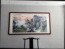 欧蓝盾手绘国画紫气东来山水画客厅沙发背景墙装饰画风景高档办公室挂画 沙比利实木框-圆角棕色 装框218*88 实拍图